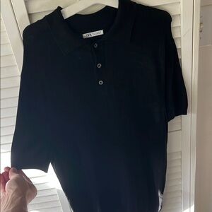 Zara Men's Black Polo Shirt
